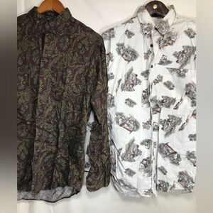 VTG Chaps Ralph Lauren Shirt Mens Med Long Sleeve